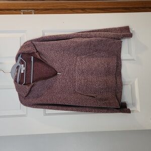 Nine Britton medium dark pink thin quarter zip sweater